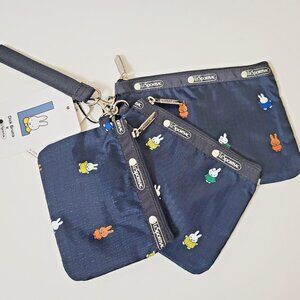 NWT LeSportsac Miffy 3Pc Set Wristlet Purse Wallet Cute Cartoon gift